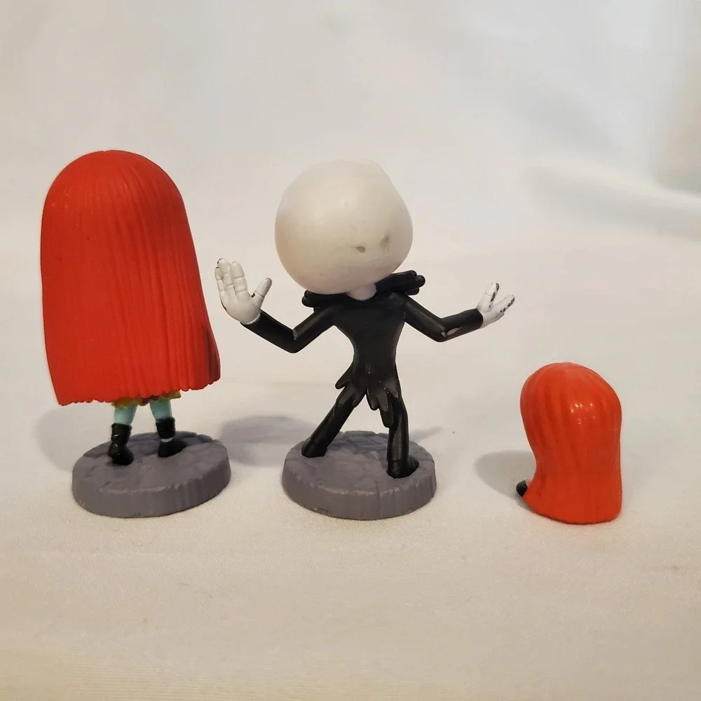 Nightmare Before Christmas Jack Skellington & Sally Figures Cake Topper Lot
